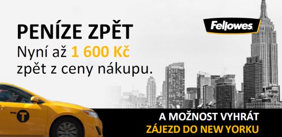 Získejte zpět až 1600 Kč z nákupu techniky Fellowes!