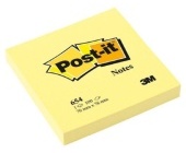 Bloek Post-it 654, 76x76 mm, 100 lstk, lut