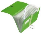Aktovka na dokumenty A4, 12 pihrdek, zelen