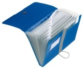 Aktovka na dokumenty A4, 12 pihrdek, modr